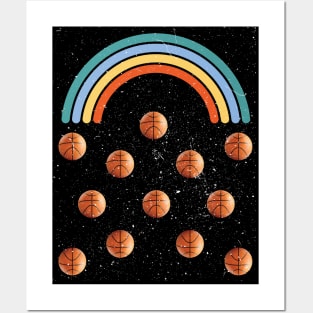 Basketball rainbow Posters and Art